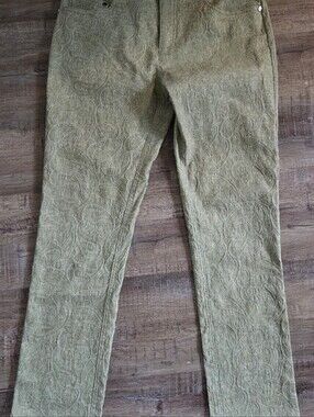 Eric Embossed Sage Paisley Slim Fit Pants 6